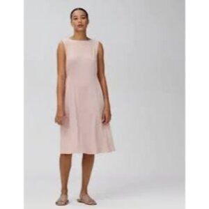 Eileen‎ Fisher Pink XS Fine Jersey Sleeveless Tie Dress Stretch Summer